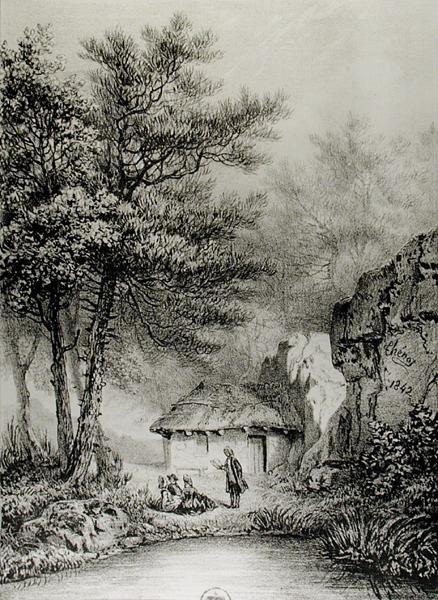 जीन-जैक्स रूसेस (1712-78) एरमेननविले, 1842 में केबिन द्वारा थॉट के बाद जीन पियरे