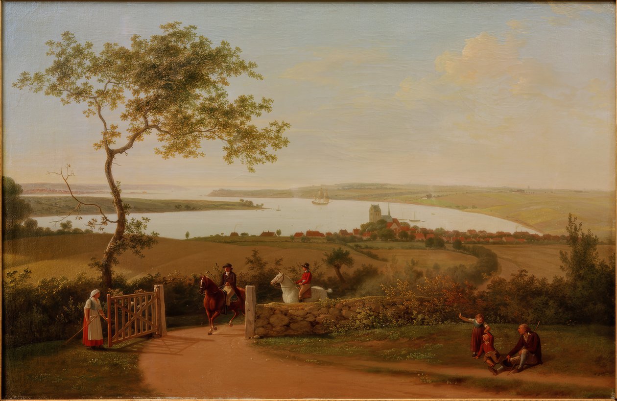 Middelfart . के पास एक पहाड़ी से लिटिल बेल्ट का दृश्य द्वारा जेन्स जुएल