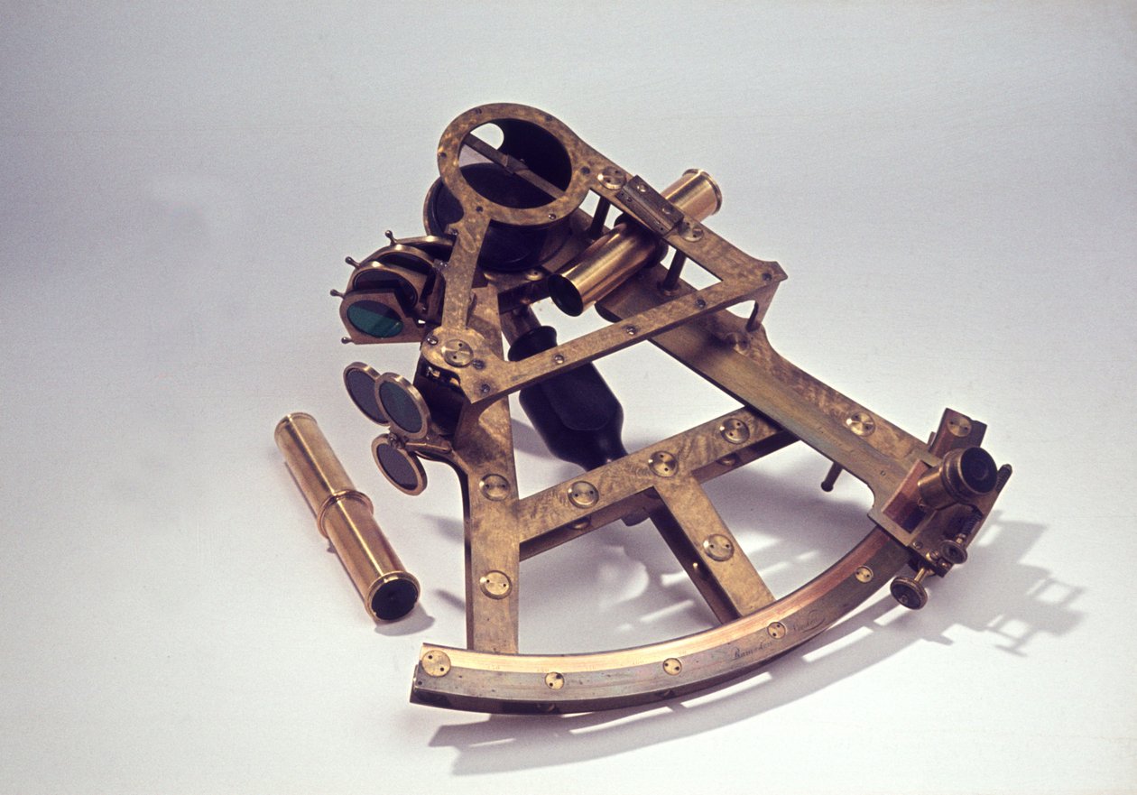 डबल-फंसा हुआ पुल sextant, c.1780 (पीतल और लकड़ी) द्वारा जेसी रामसेन