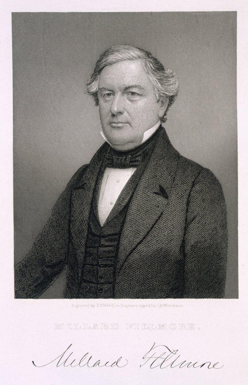 डागरेरेोटाइप के बाद थॉमस बी वेल्च (1814-74) द्वारा उत्कीर्ण मिलार्ड फिलमोर द्वारा जेसी एच। व्हाइटहर्स्ट
