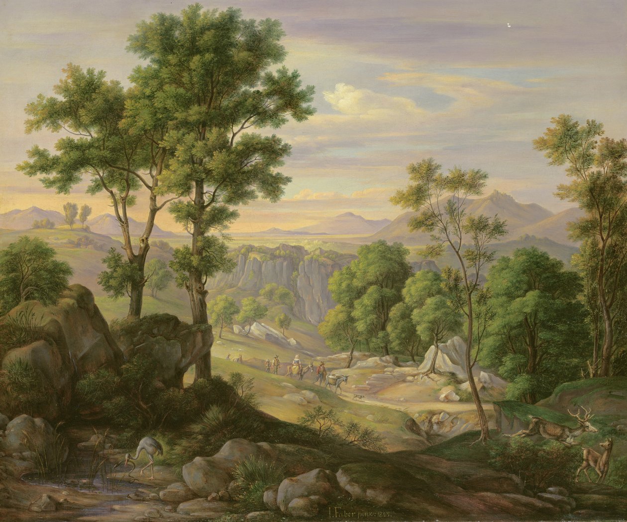 इतालवी लैंडस्केप, 1845 द्वारा जोआचिम फेबर