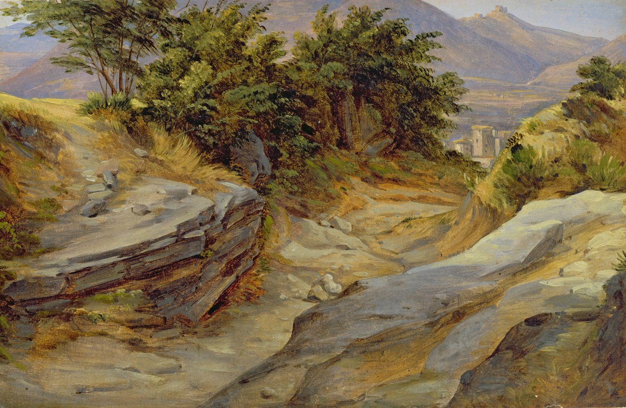 इतालवी माउंटेन लैंडस्केप, c.1824 (wc कागज पर) द्वारा जोआचिम फेबर