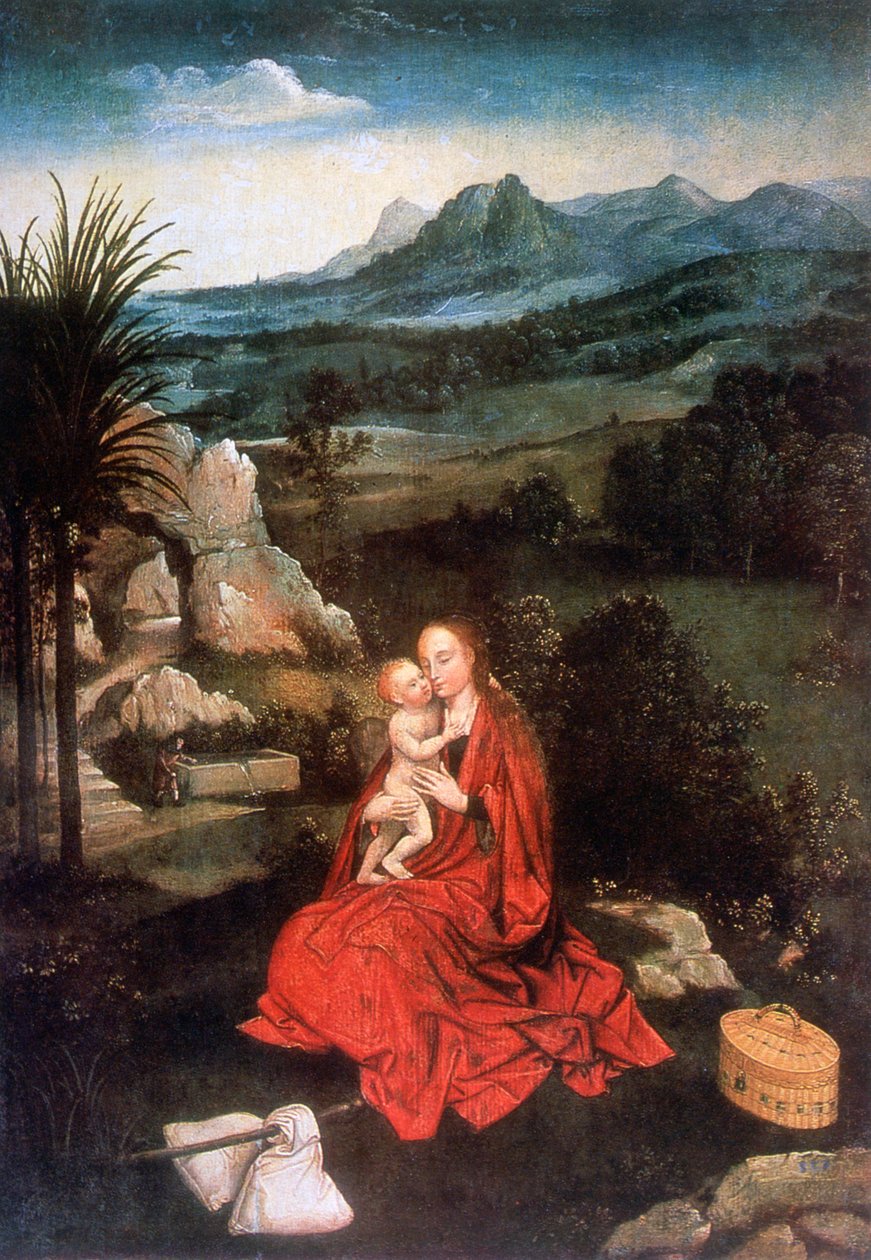 मिस्र में उड़ान पर बाकी, विस्तार, c1500-1524 द्वारा जोआचिम पातिनिर