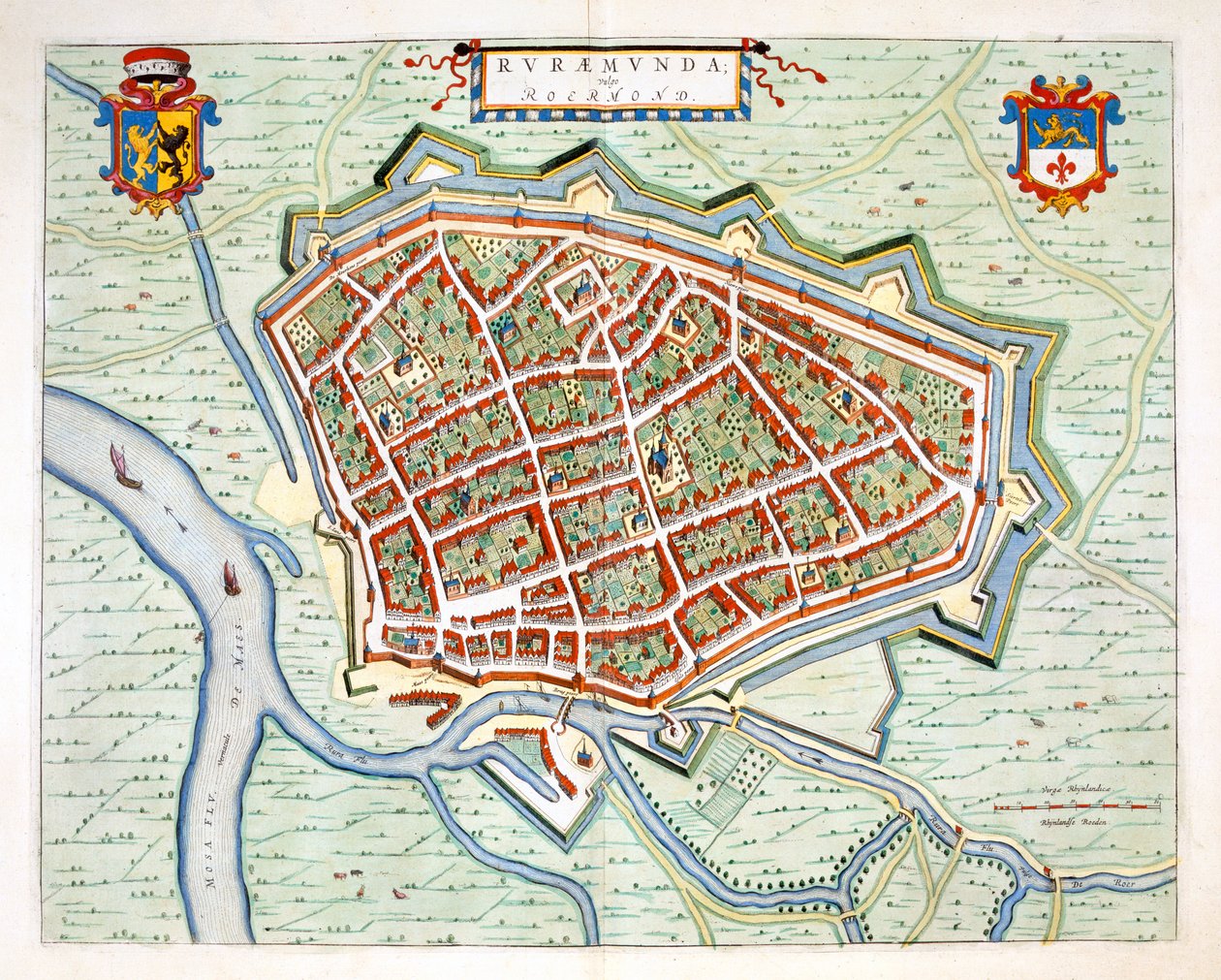 रोएरमॉन्ड, 1649 (हाथ से सजी नक्काशी) द्वारा जोन ब्लाउ