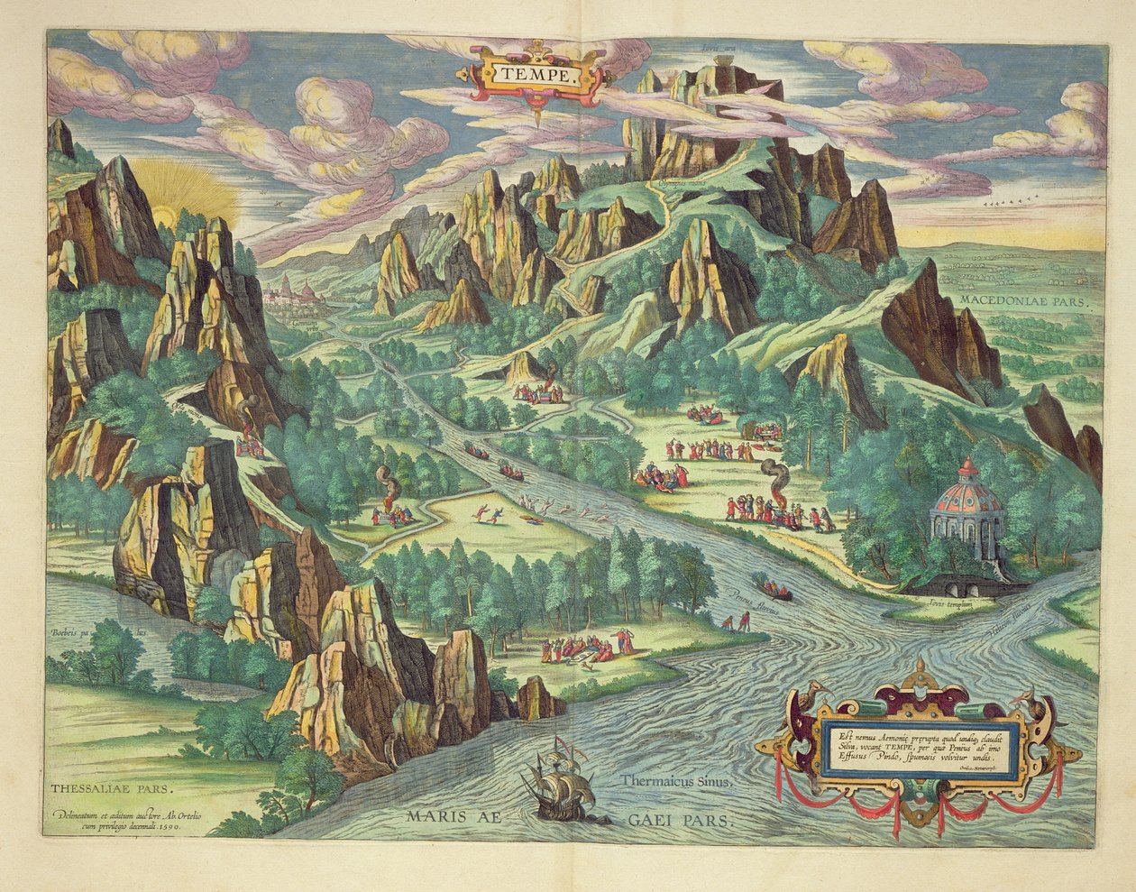 &39;एटलस मेजर&39;, 1662 से प्राचीन थिस्सली का दृश्य द्वारा जोन ब्लाउ