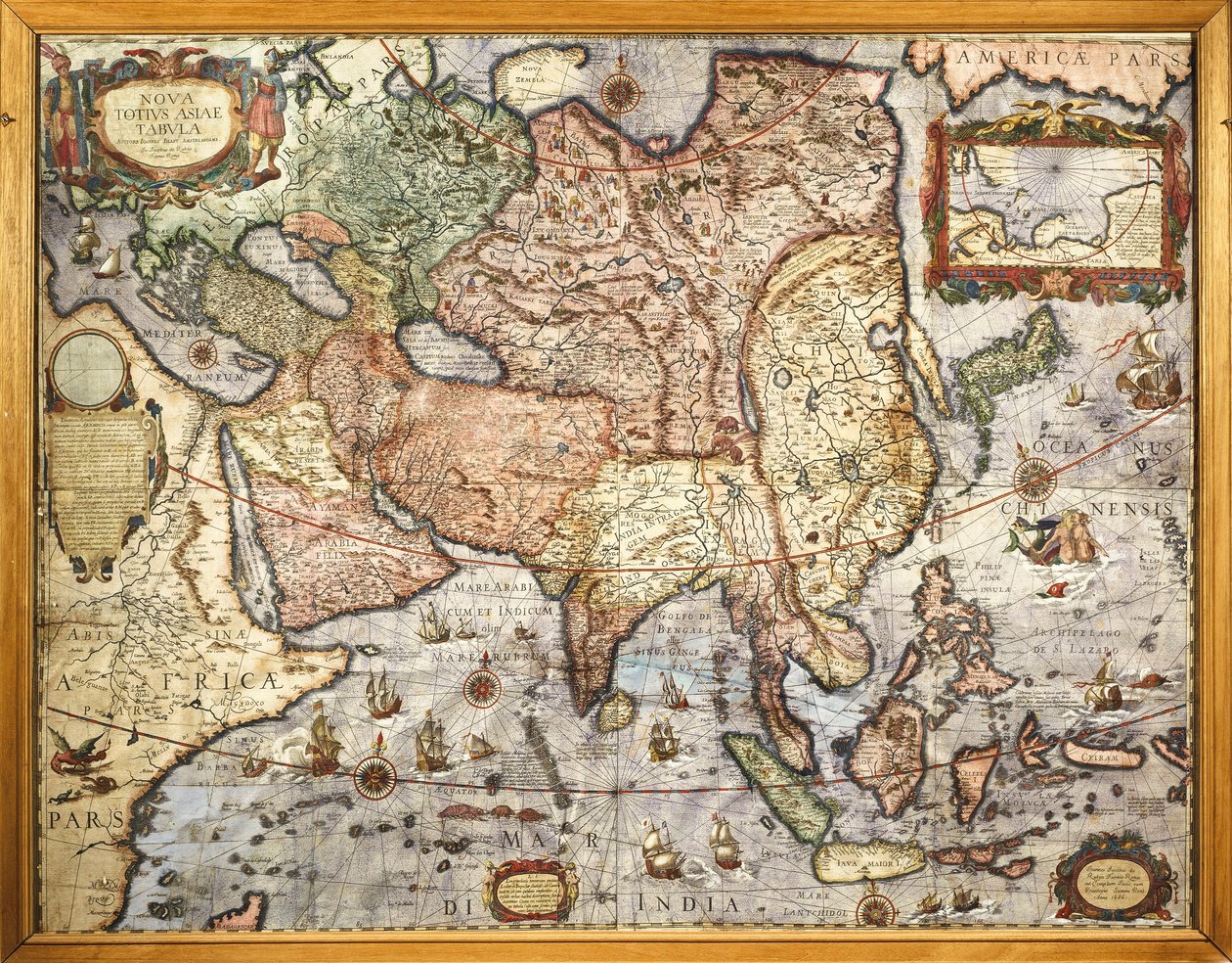 कार्टोग्राफी, एशिया का नक्शा। जोआन ब्लेयू (1596-1673) द्वारा एटलस से, 1686 में छपा द्वारा जोन ब्लाउ