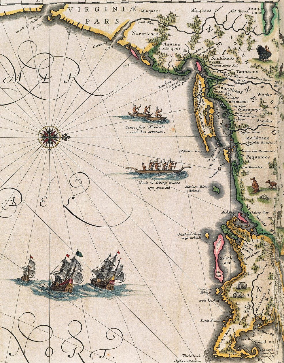 वर्जीनिया के तट का नक्शा, Theatrum Orbis Terrarum से Joan Blaeu . द्वारा द्वारा जोन ब्लाउ