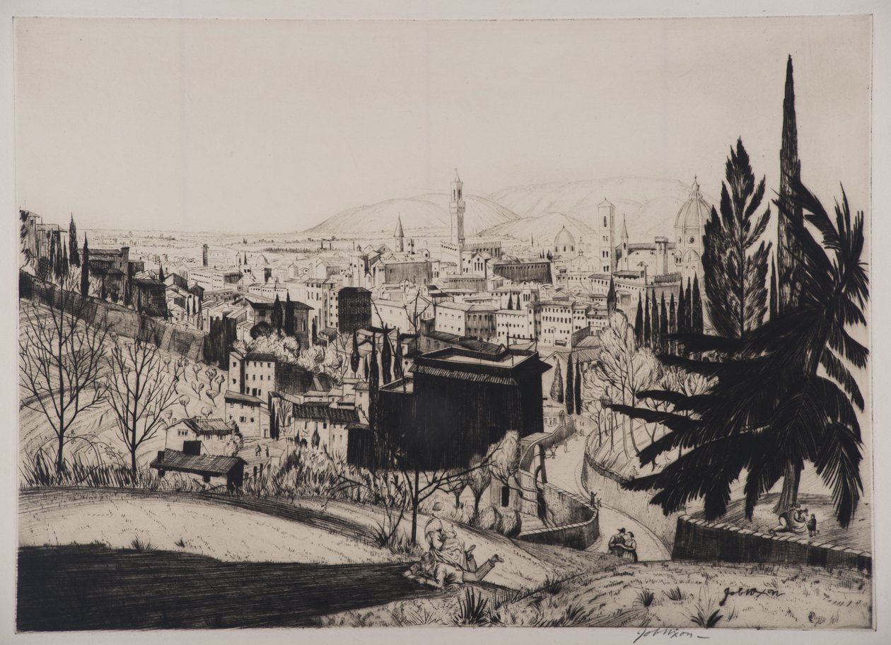 फ्लोरेंस, 1924 (ड्रायपॉइंट) द्वारा नौकरी निक्सन