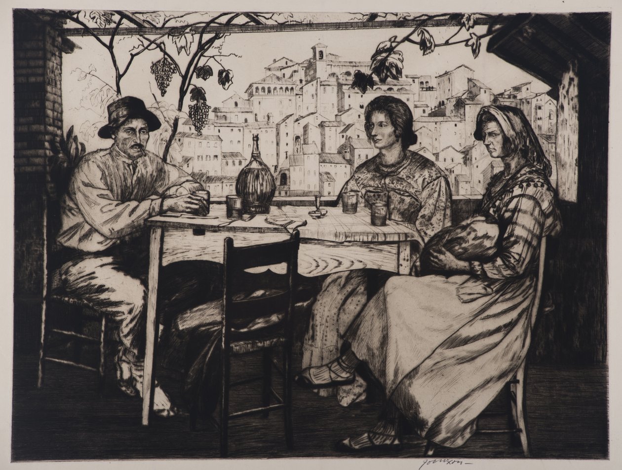ऊना ट्राटोरिया, 1928 (नक़्क़ाशी और ड्राईपॉइंट) द्वारा नौकरी निक्सन