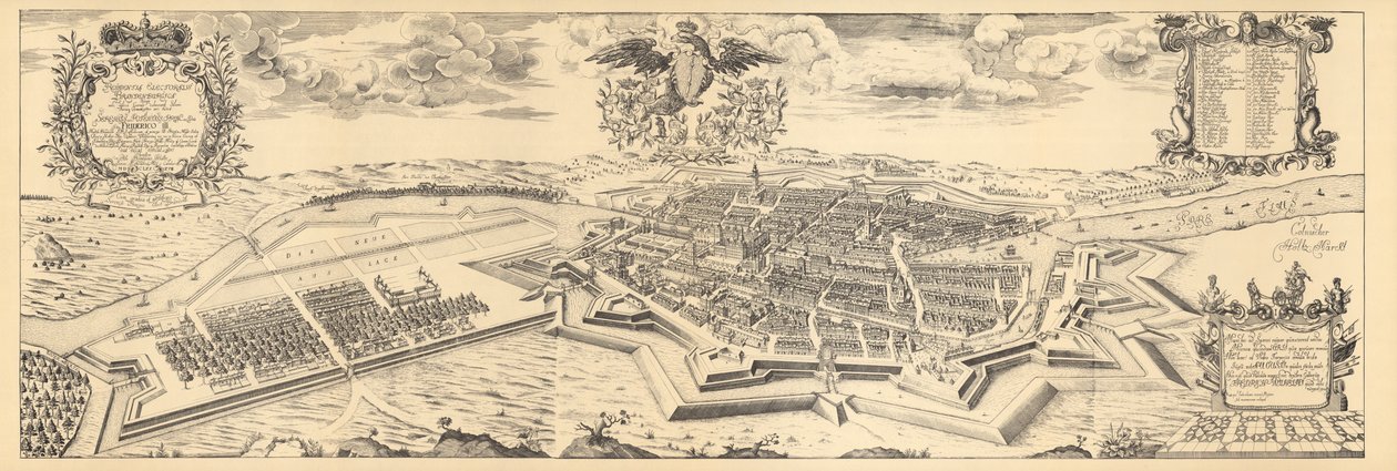 बर्लिन और कोएलन का मानचित्र, 1688 द्वारा जोह। बर्नहार्ड शुल्त्स