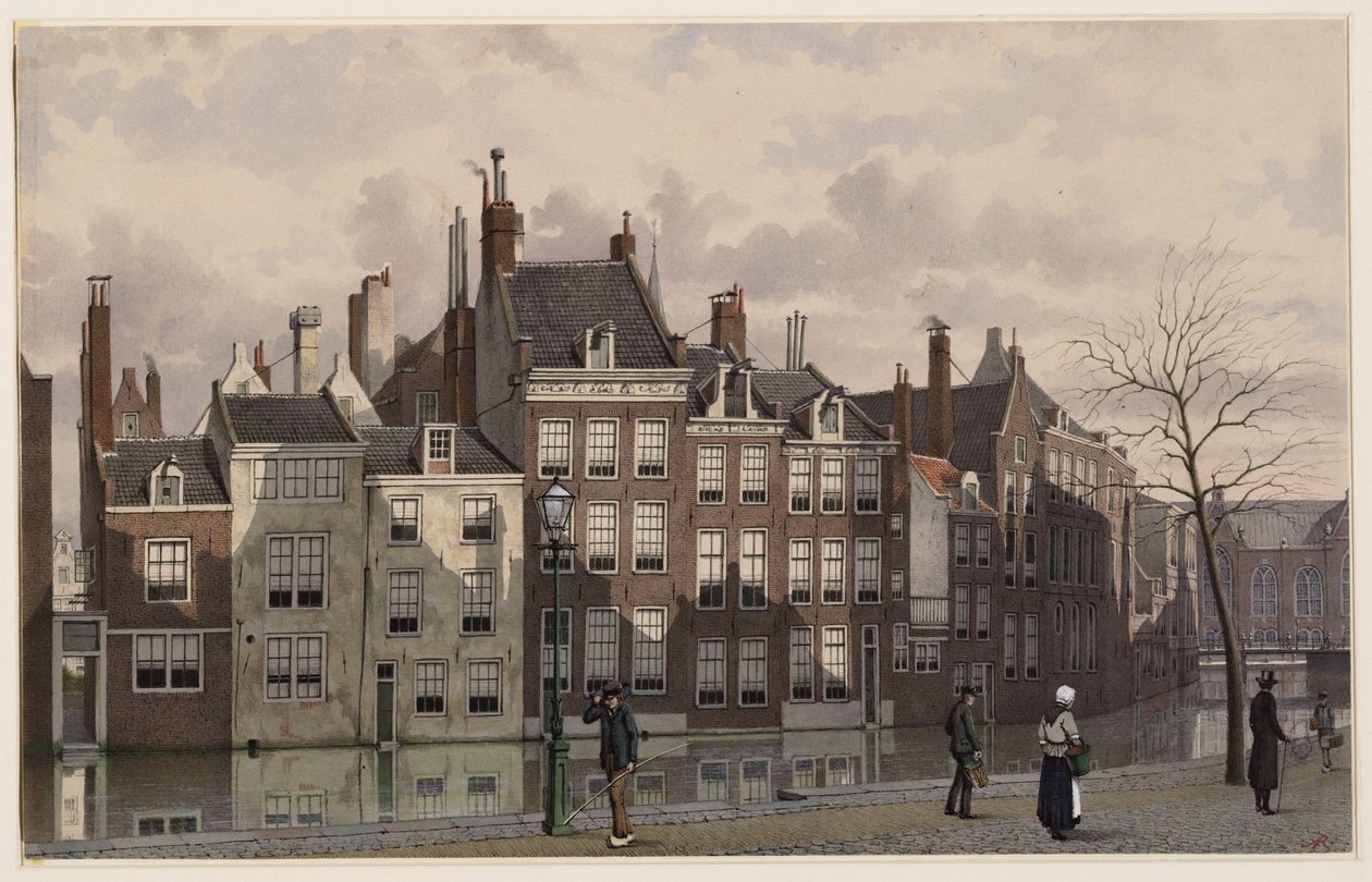 Nieuwezijdsvoorburgwal। ड्राइंग। एम्स्टर्डम, एम्स्टर्डम सिटी अभिलेखागार द्वारा जोहान रीके