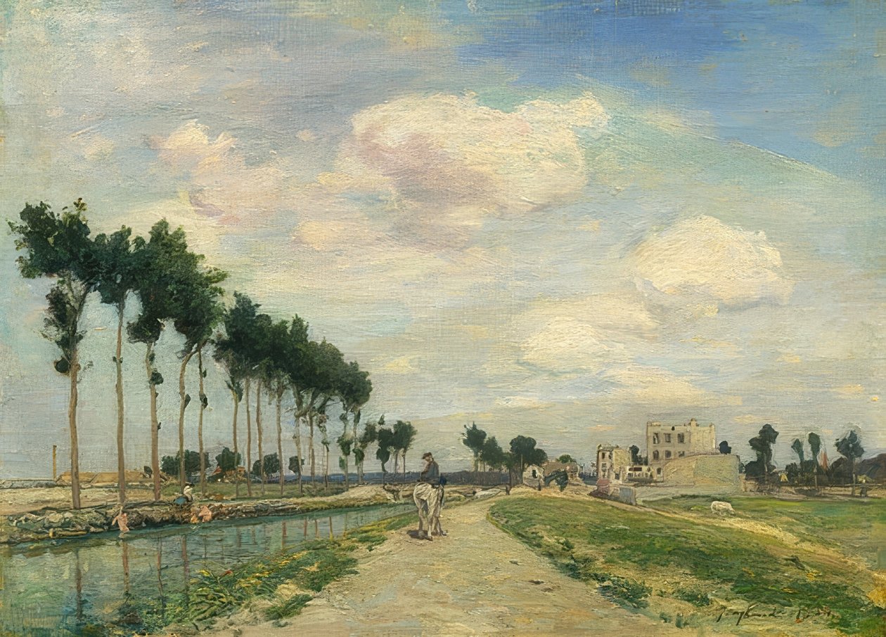 Towpath। 1864 द्वारा जोहान बर्थोल्ड जोंगकिंड