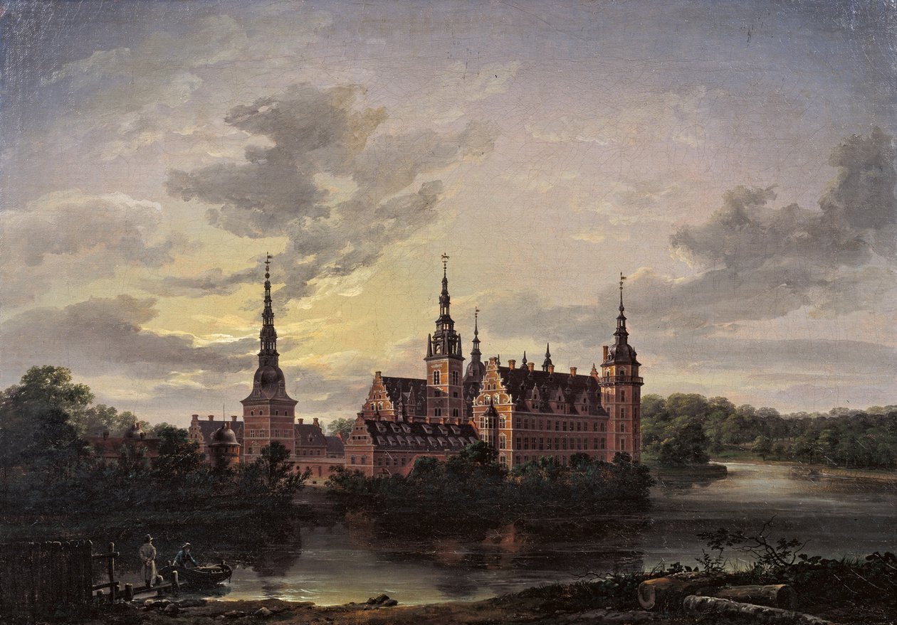 चांदनी द्वारा फ्रेडरिक्सबोर्ग कैसल, 1817। द्वारा जोहान क्रिश्चियन डाहल