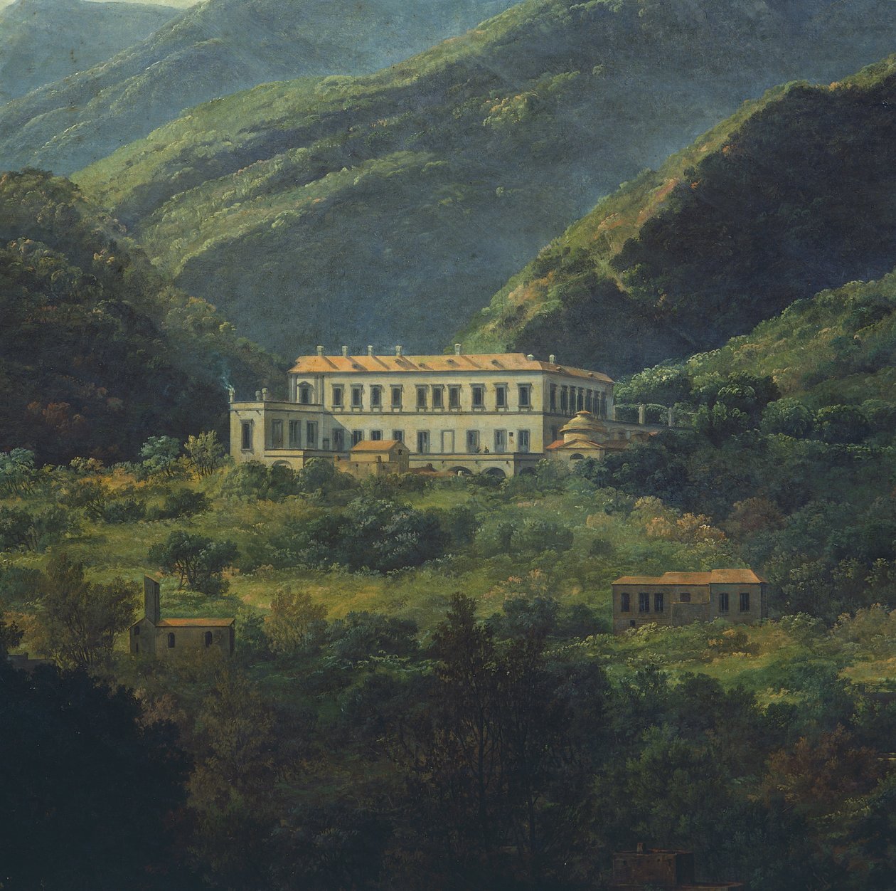 जोहान क्रिश्चियन क्लॉसन डाहल (1788-1857), इटली द्वारा नेपल्स के पास, रॉयल पैलेस ऑफ क्विसाना द्वारा जोहान क्रिश्चियन डाहल
