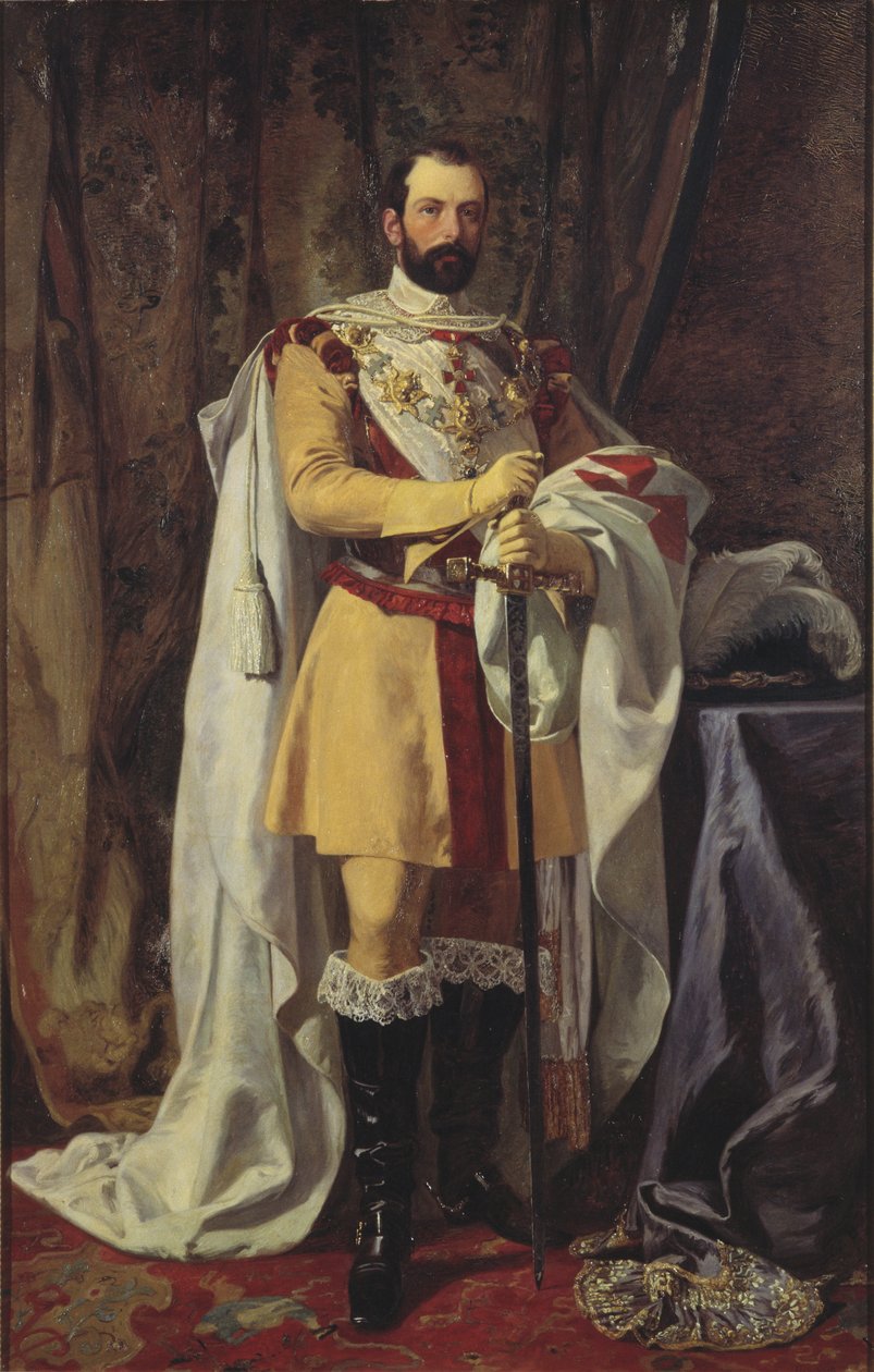 चार्ल्स XV roi de Suede - हॉकर्ट, जोहान फ्रेड्रिक (1826-1866) द्वारा स्वीडन के राजा चार्ल्स XV (1826-1872) का पोर्ट्रेट। तेल के रंगों से केन्वस पर बना चित्र द्वारा जोहान फ्रेड्रिक हॉर्ट
