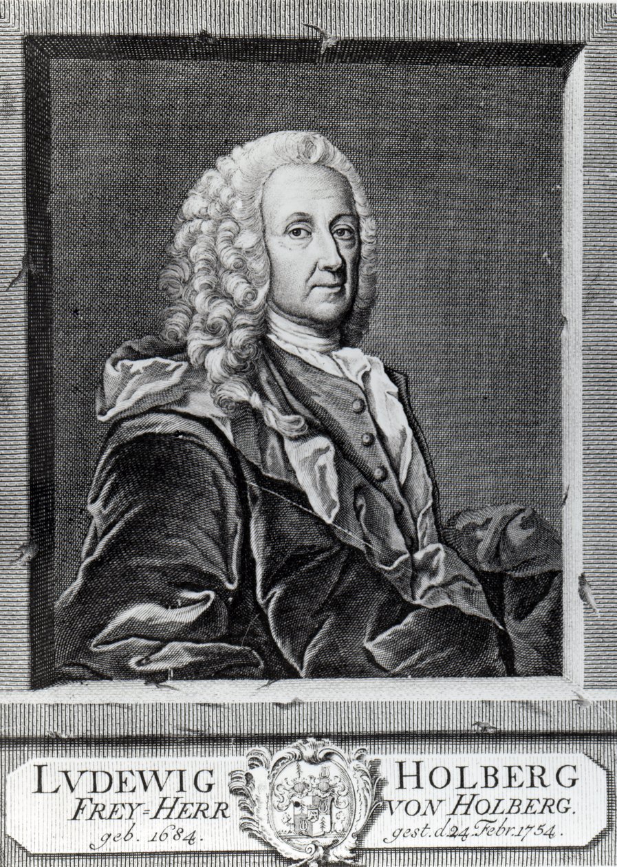 1757 में जोहान मार्टिन बर्निगरोथ द्वारा उत्कीर्ण लुडविग होलबर्ग द्वारा जोहान रोजेलीस
