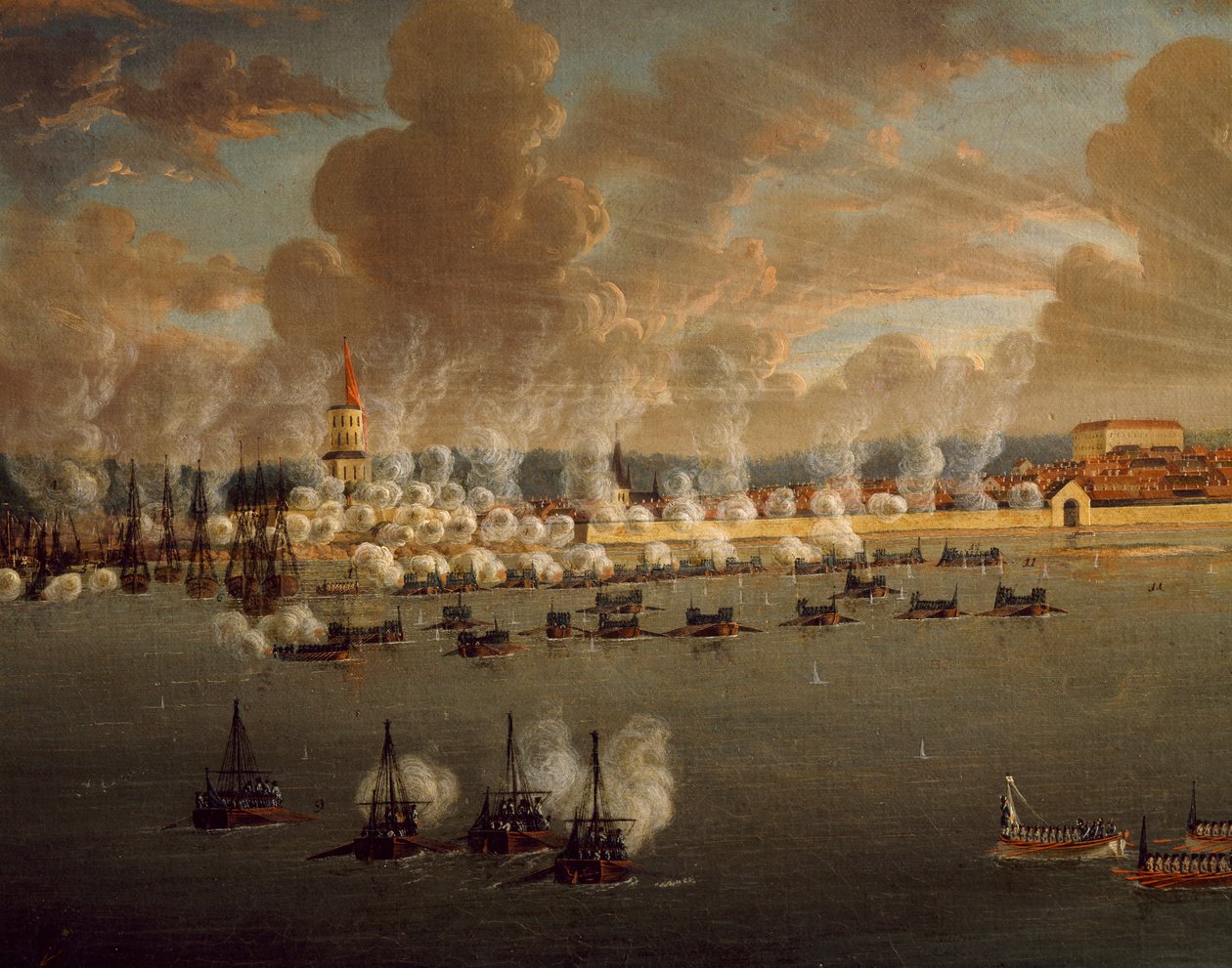 गुस्ताव III के स्वीडिश बेड़े ने फ्रेडरिकशवन को घेर लिया, 20 मई 1790, जोहान टिएट्रिच शुल्त्स (1754-1807), रूसी-स्वीडिश युद्ध, डेनिश द्वारा द्वारा जोहान टिएट्रिच शोल्ट्ज़