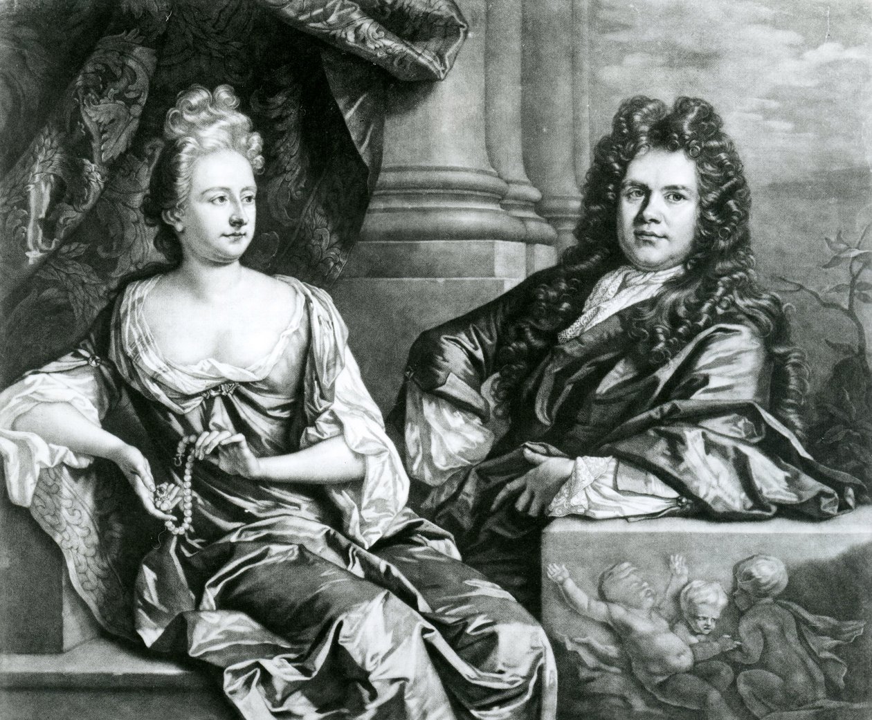 मिस्टर एंड मिसेज गिबन्स, जॉन स्मिथ द्वारा उत्कीर्ण (mezzotint उत्कीर्णन) द्वारा जोहान क्लोस्टरमैन