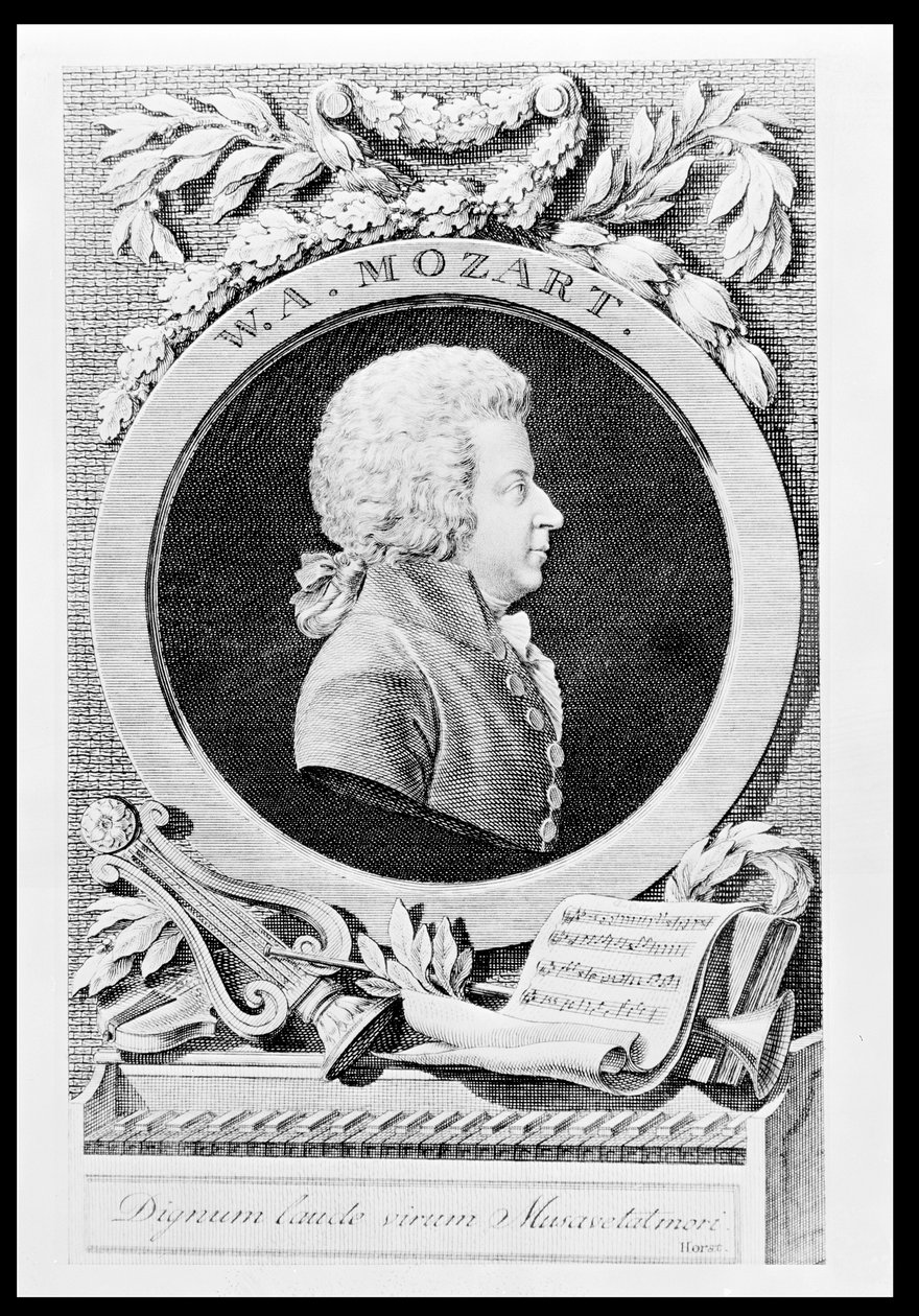 वोल्फगैंग एमेडस मोजार्ट (1756-91) का स्मारक ऑस्ट्रियाई संगीतकार, 1789 द्वारा जोहान जॉर्ज मैंसफ़ेल्ड