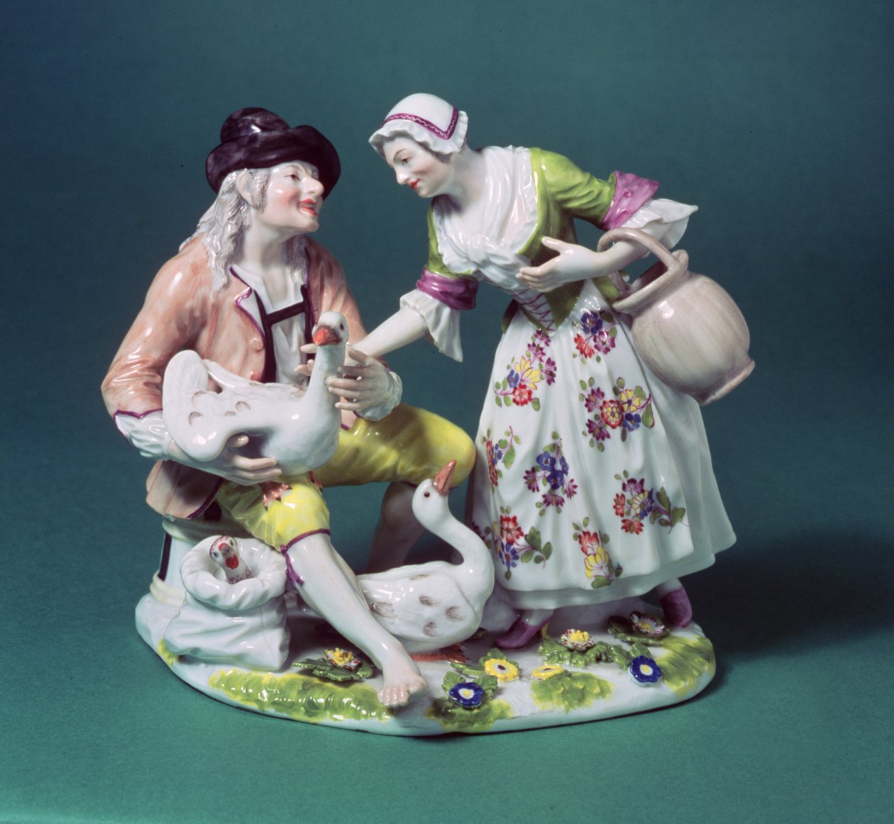 मुर्गी विक्रेता का मीसेन फिगर, c.1750 (चीनी मिट्टी के बरतन) द्वारा जोहान जोआचिम कैन्डलर