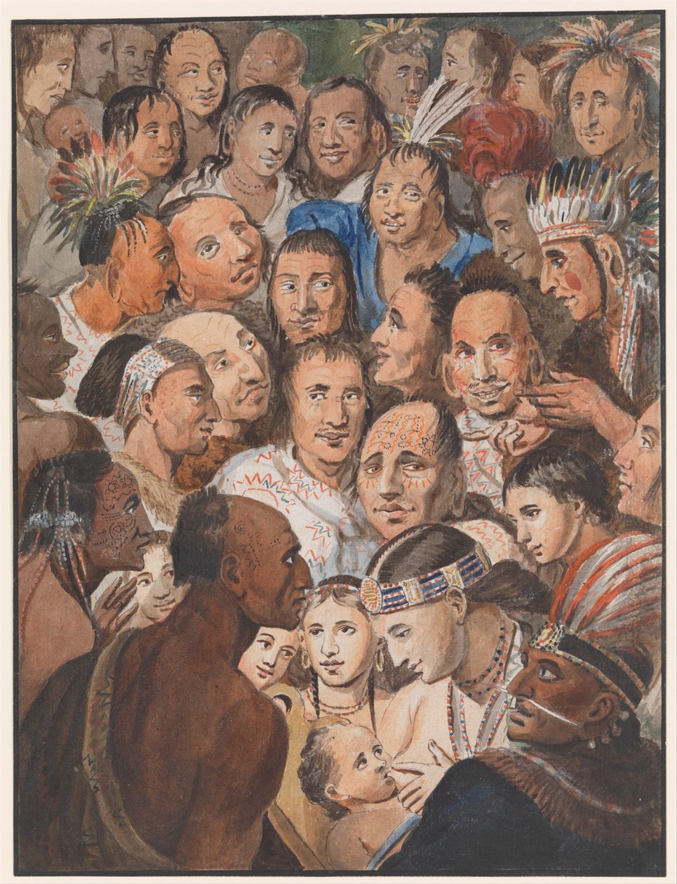 भारतीय चेहरे की झांकी, c.1811–13 द्वारा जोहान लुडविग क्रिममेल