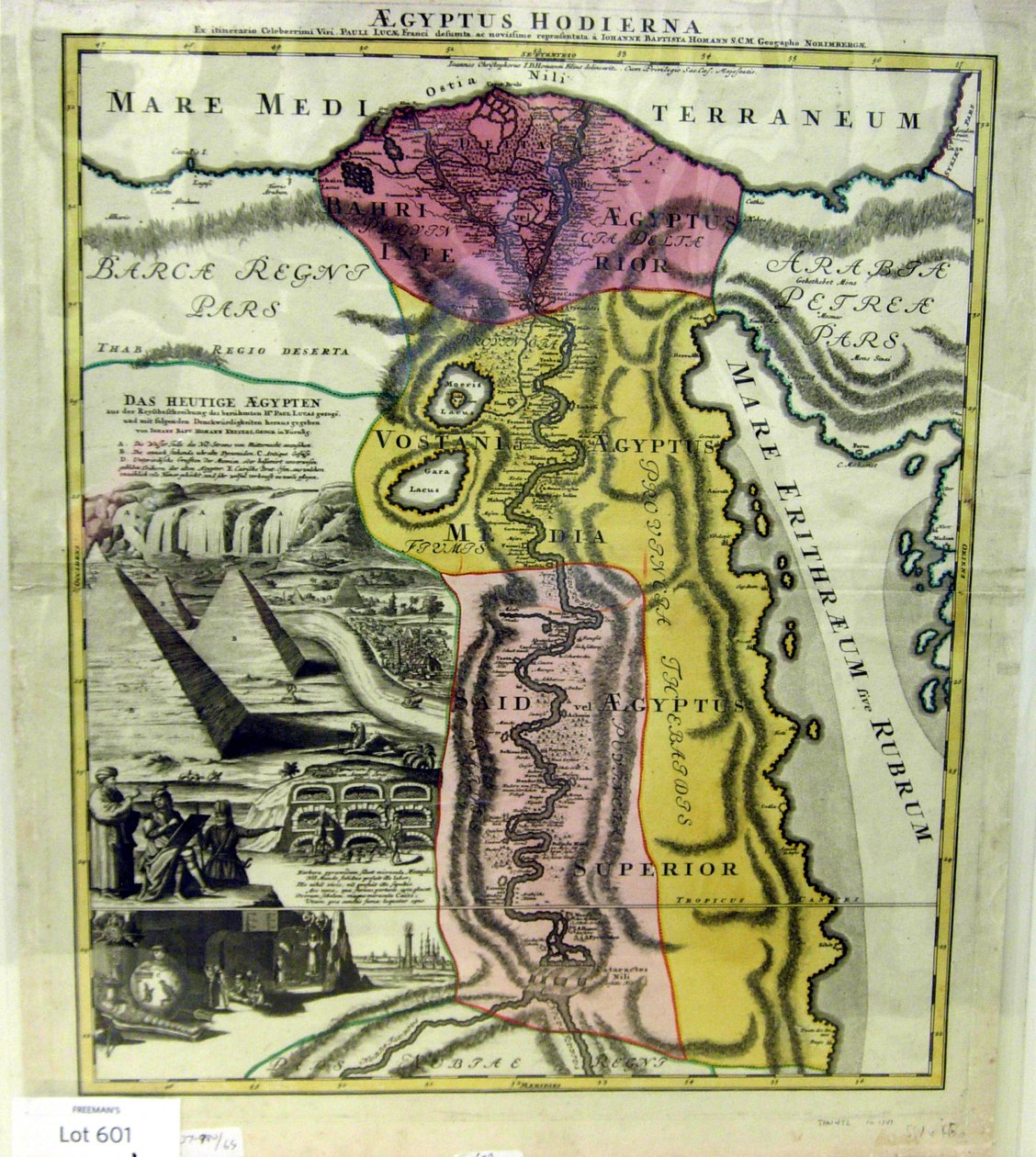 आधुनिक मिस्र, मिस्र का नक्शा, सीए। 1720 द्वारा जोहान बैप्टिस्टा होमन