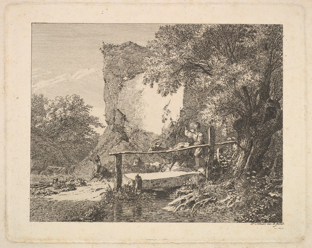 तीन बकरियों वाला एक लड़का, 1815। द्वारा जोहान क्रिश्चियन एरहार्ड