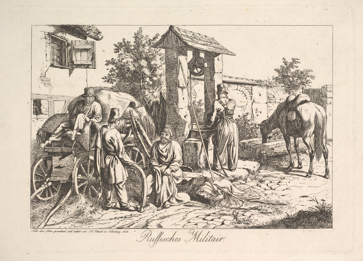 कुएँ पर कोसैक, 1815। द्वारा जोहान क्रिश्चियन एरहार्ड