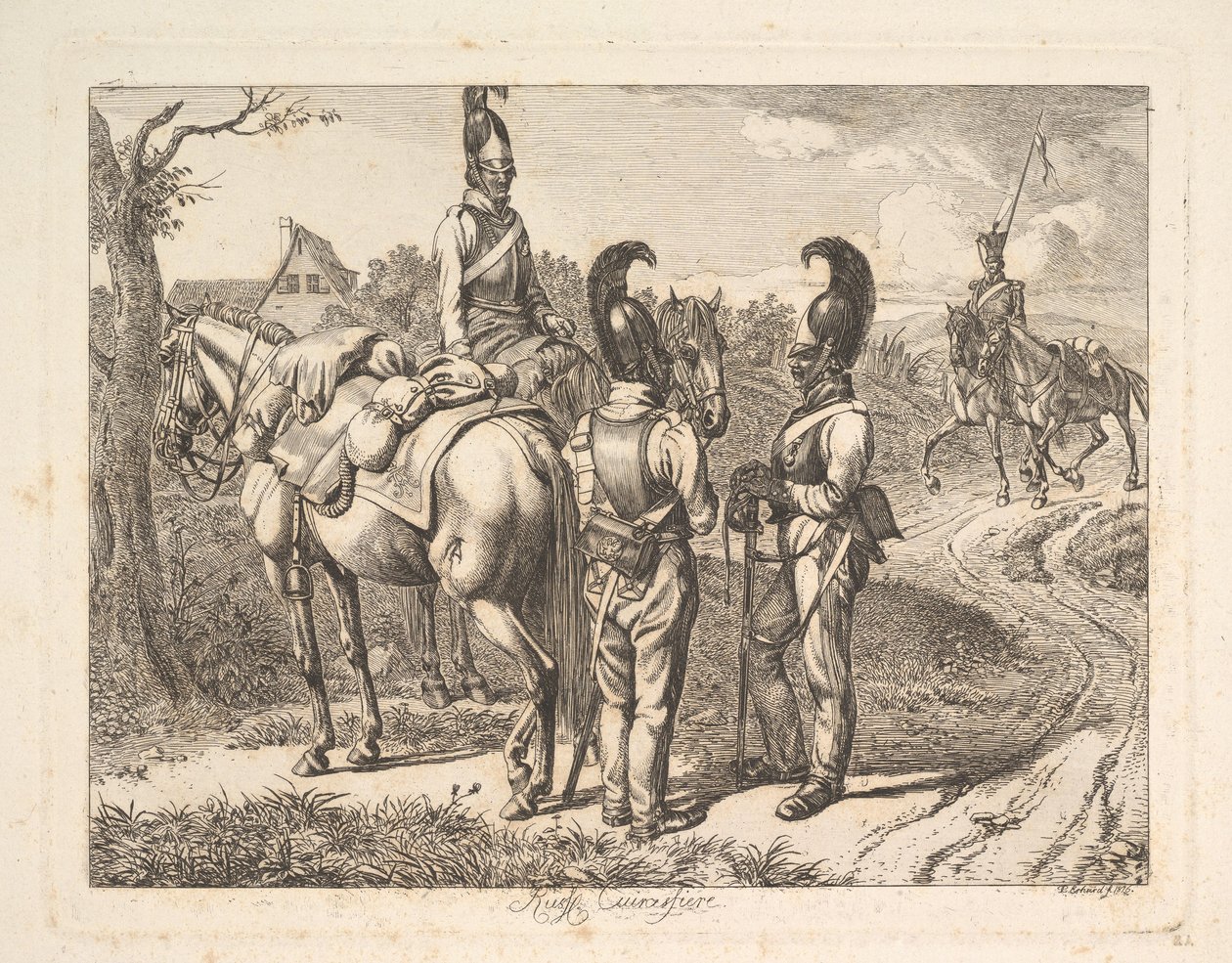रूसी क्यूरासियर्स, 1816। द्वारा जोहान क्रिश्चियन एरहार्ड