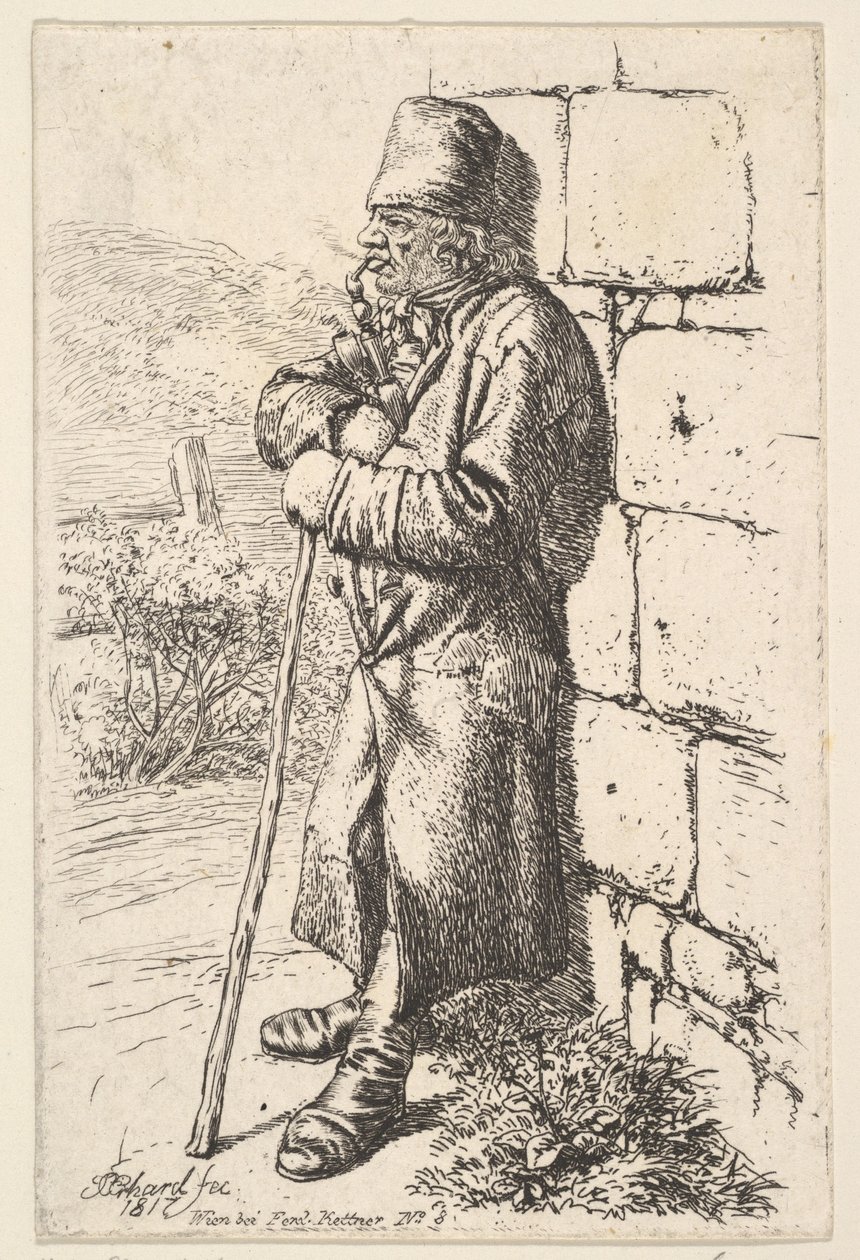 द टोबैको स्मोकर, 1817। द्वारा जोहान क्रिश्चियन एरहार्ड
