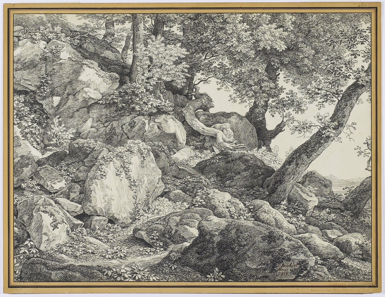 पलाज़ो चिगी, एरीसिया, 1818 के पार्क में (कागज़ पर ग्रेफाइट और काले चाक) द्वारा जोहान क्रिश्चियन रेनहार्ड्ट