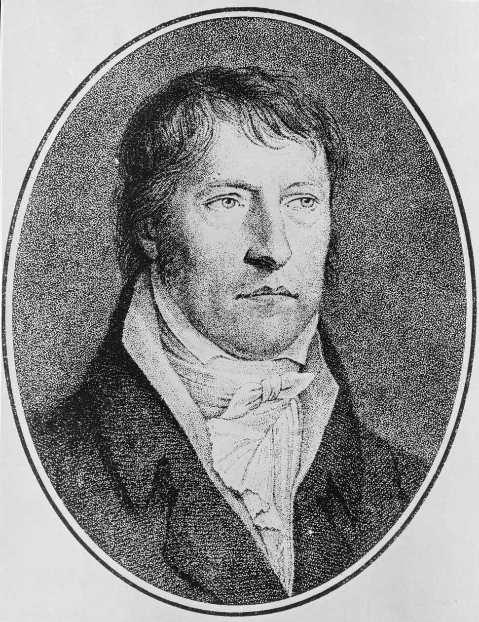 जॉर्ज विल्हेम फ्रेडरिक हेगेल (1770-1831) का चित्रण, जर्मन दार्शनिक, एफडब्ल्यू बोलिंगर (1777-1825) द्वारा c.1825 उत्कीर्ण किया गया। द्वारा जोहान क्रिश्चियन एक्सलर