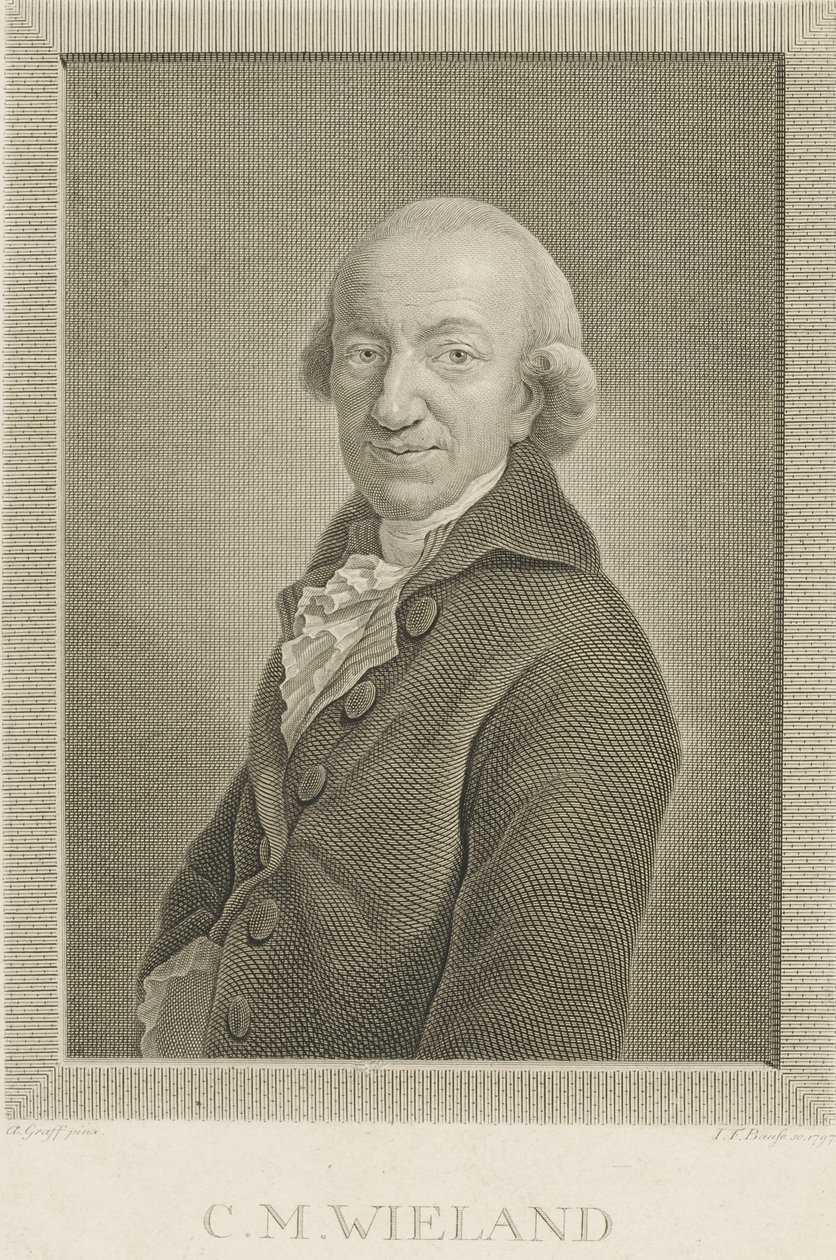 कवि और लेखक क्रिस्टोफ़ मार्टिन विलैंड 1733-1813, 1797 का चित्रण। द्वारा जोहान फ्रेडरिक बाउज़