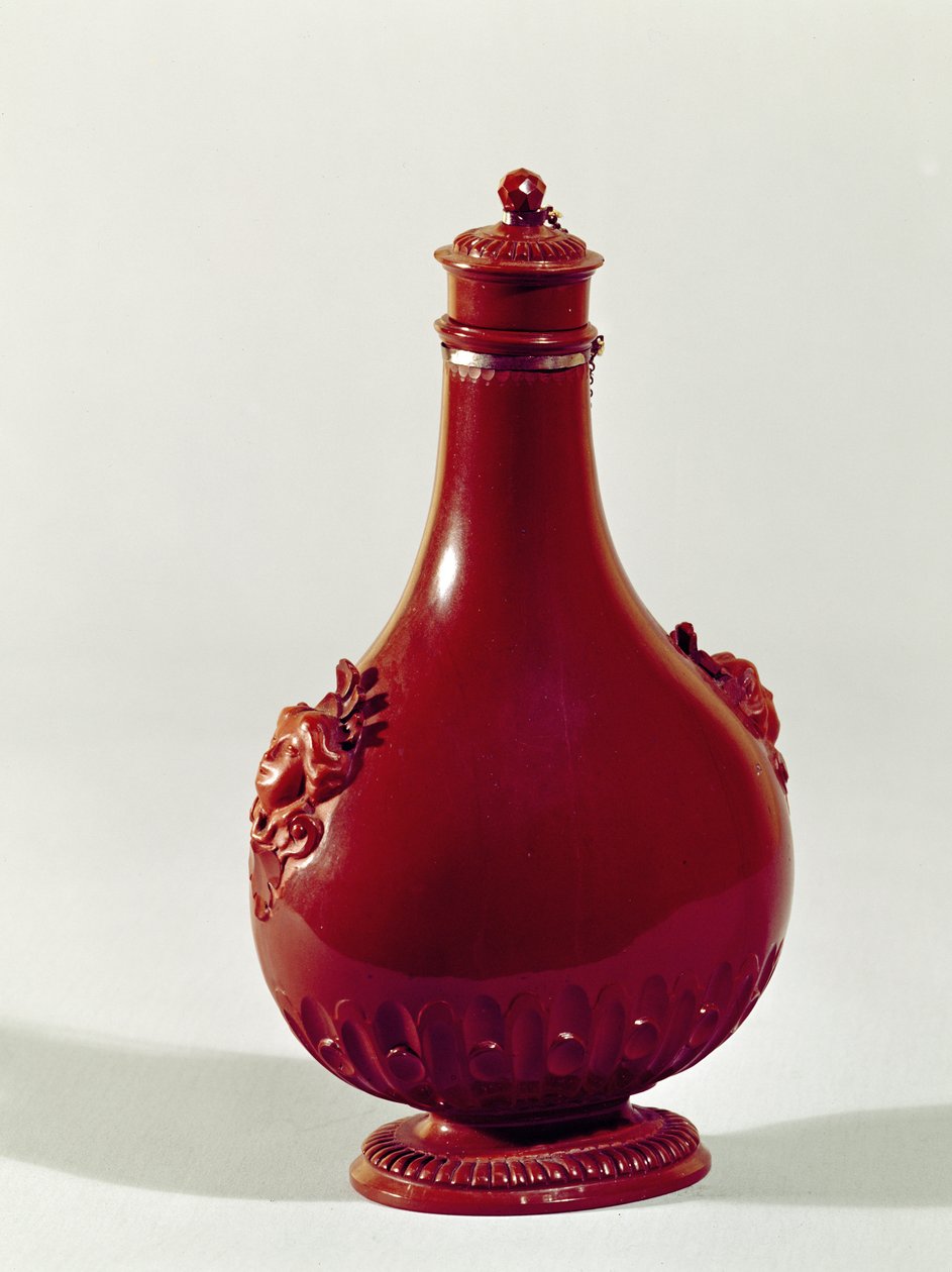 तीर्थयात्री बोतल, मीसेन, c.1710 लाल पत्थर के पात्र द्वारा जोहान फ्रेडरिक बॉटलर