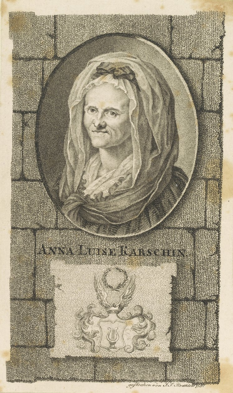 अन्ना लुईसा कार्श का पोर्ट्रेट 1722-1791, 1796। द्वारा जोहान फ्रेडरिक क्रेथ्लो