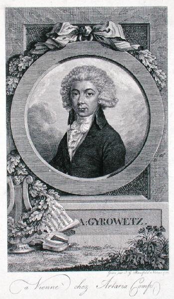 Adalbert Gyrowetz (1763-1850) 1793 (उत्कीर्णन) द्वारा जोहान जॉर्ज मैंसफ़ेल्ड