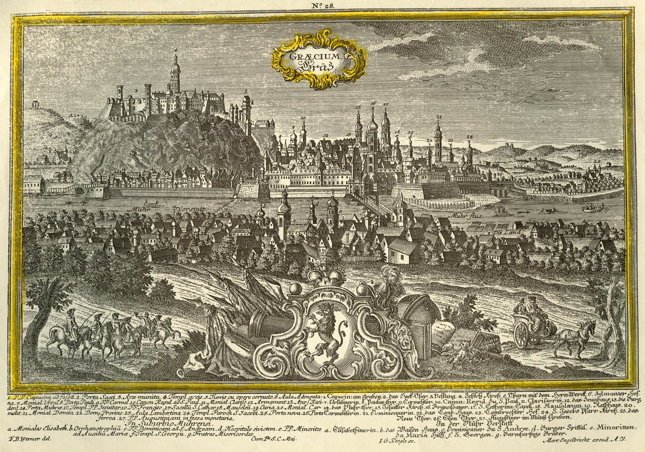 ग्राज़, c1740। द्वारा जोहान जॉर्ज रिंगलिन