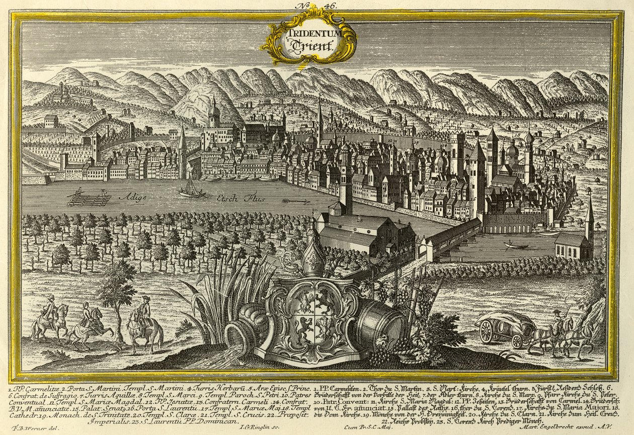 ट्रेंटो, c1740। द्वारा जोहान जॉर्ज रिंगलिन