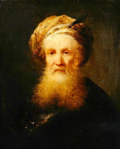एक ओरिएंटल मैन का सिर, c.1759-62 (लकड़ी पर तेल) द्वारा जोहान जॉर्ज ट्रॉटमैन
