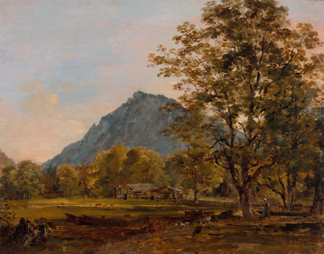 1825 के बारे में बवेरियन आल्प्स में एक फार्महाउस। द्वारा मैक्सिमिलियन जोहान जॉर्ज वॉन डिलिस