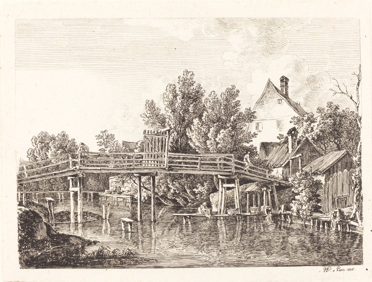 छोटा ईसर फुटब्रिज, 1806। द्वारा मैक्सिमिलियन जोहान जॉर्ज वॉन डिलिस