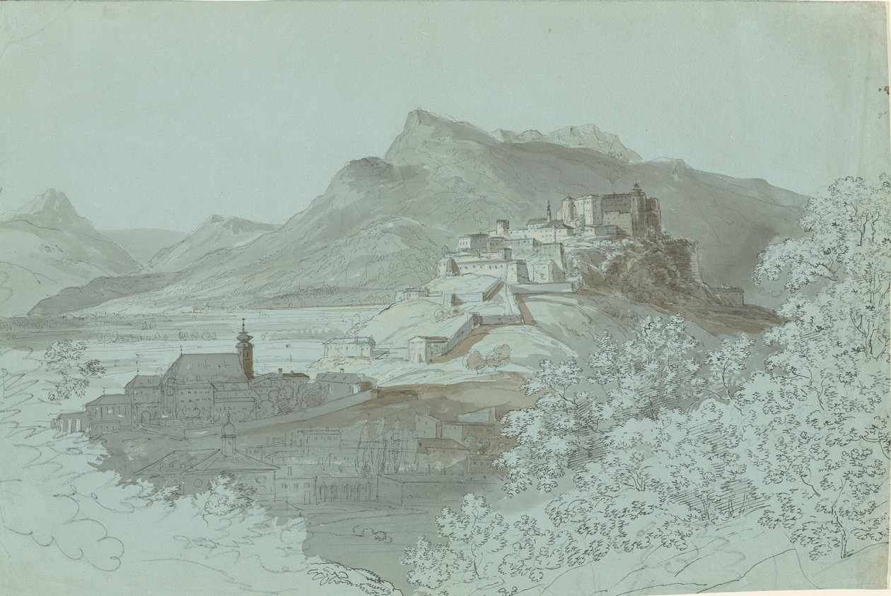 साल्ज़बर्ग का दृश्य, 1820। द्वारा मैक्सिमिलियन जोहान जॉर्ज वॉन डिलिस