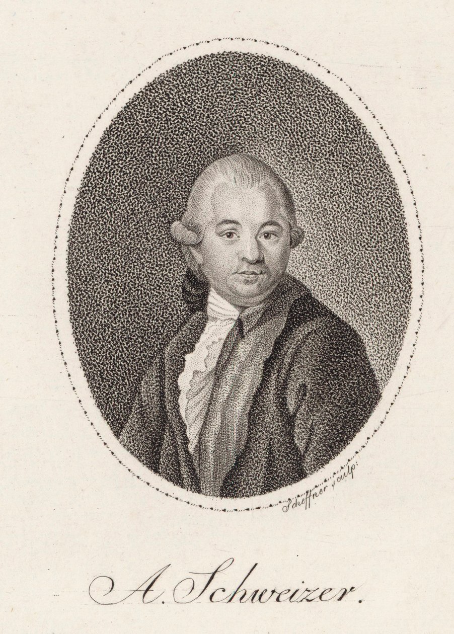 संगीतकार एंटोन श्विट्जर का पोर्ट्रेट 1735-1787, 1785। द्वारा जोहान गॉटफ्रीड शेफ़नर