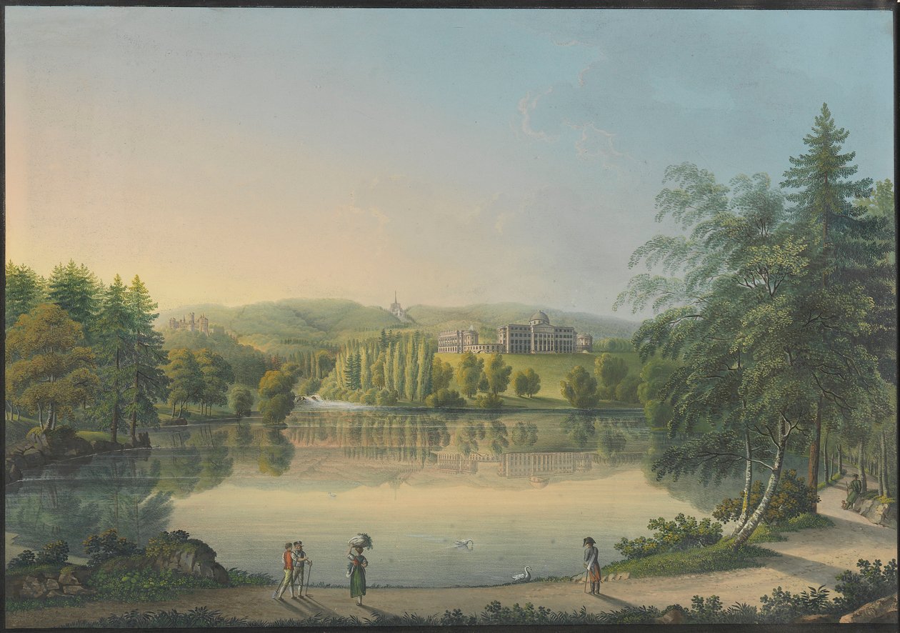 1820, केसल के पास विल्हेल्मोशे महल। द्वारा जोहान हेनरिक ब्लुलर
