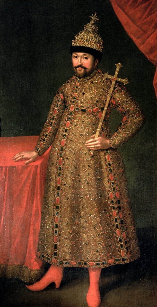 ज़ार माइकल III फ्योडोरोविच (1596-1645), 1728 का चित्र द्वारा जोहान हेनरिक वेसकाइंड
