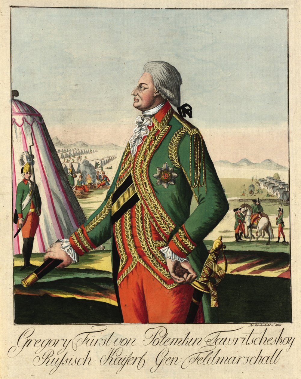 प्रिंस ग्रिगोरी अलेक्जेंड्रोविच पोट्योमकिन 1739-1791, सी। 1790. द्वारा जोहान हिरोनिमस लोसेचनकोहल