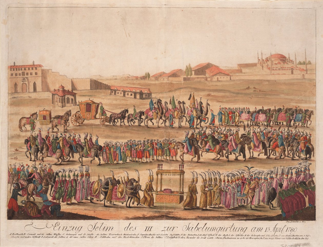 13 अप्रैल 1789, 1789 को सुल्तान सेलीम III की एंट्री द गेदिंग द सेबर द्वारा जोहान हिरोनिमस लोसेचनकोहल