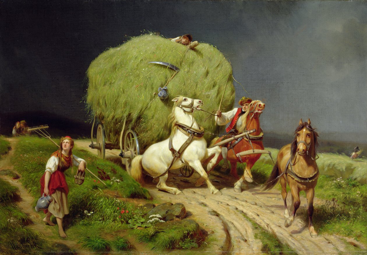 द हेय वैगन, 1874 द्वारा जोहान जैकब एडुआर्ड हैंडवर्क