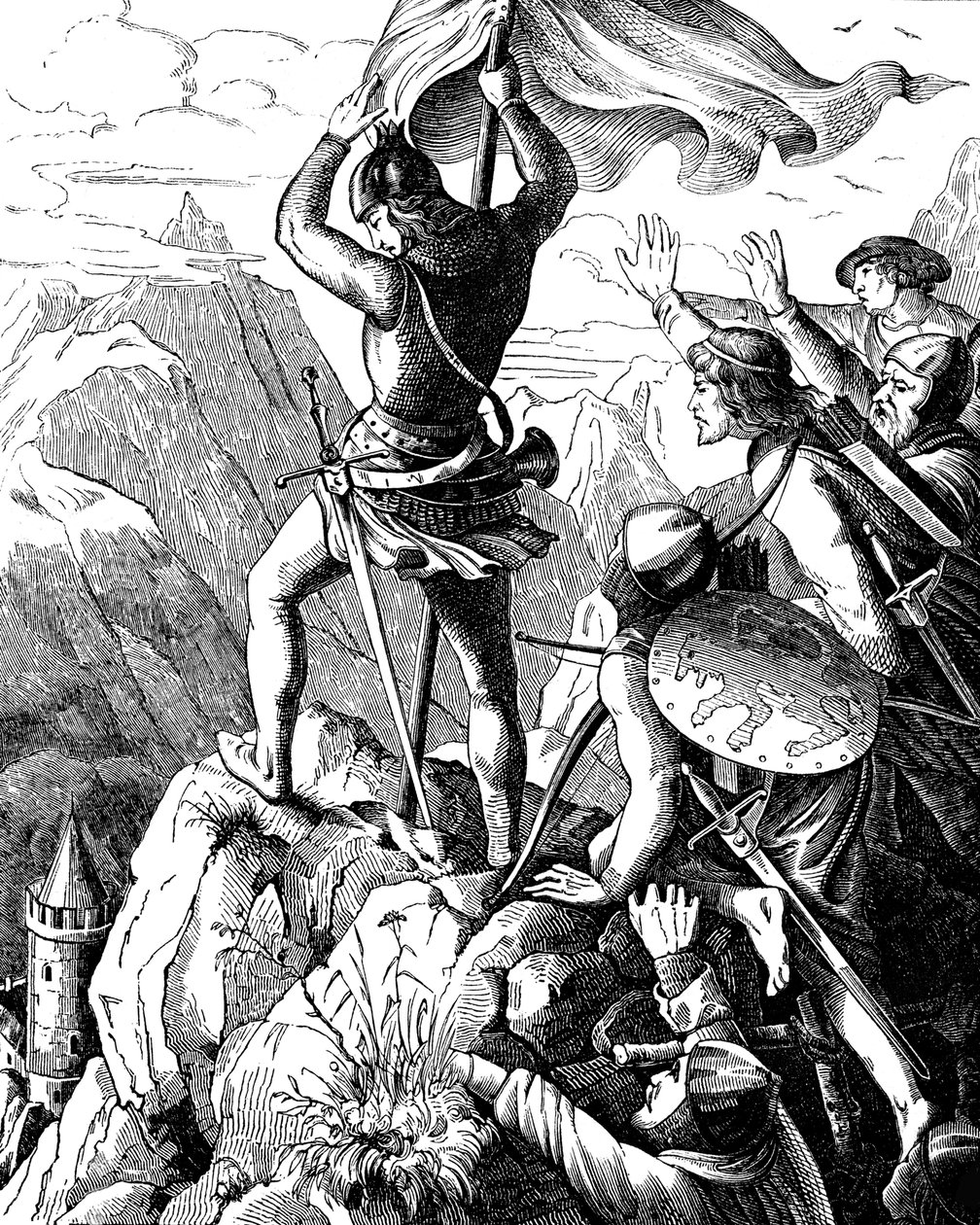 बावरिया का ओटो I, ई। डुलर, 1840 द्वारा गेशिच डेस डेट्सचेन वोक्स से वेरोना चित्रण के पास सम्राट की एक हार को रोकता है। द्वारा जोहान जैकब किरचॉफ