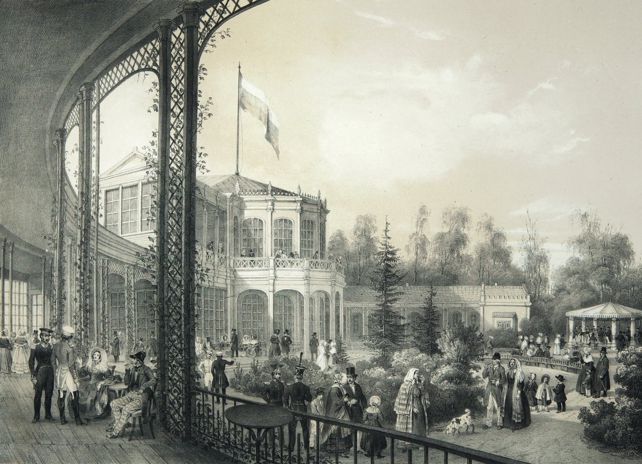 पावलोव्स्क में रेलवे स्टेशन, 1840-1850। द्वारा जोहान जैकब मेयर